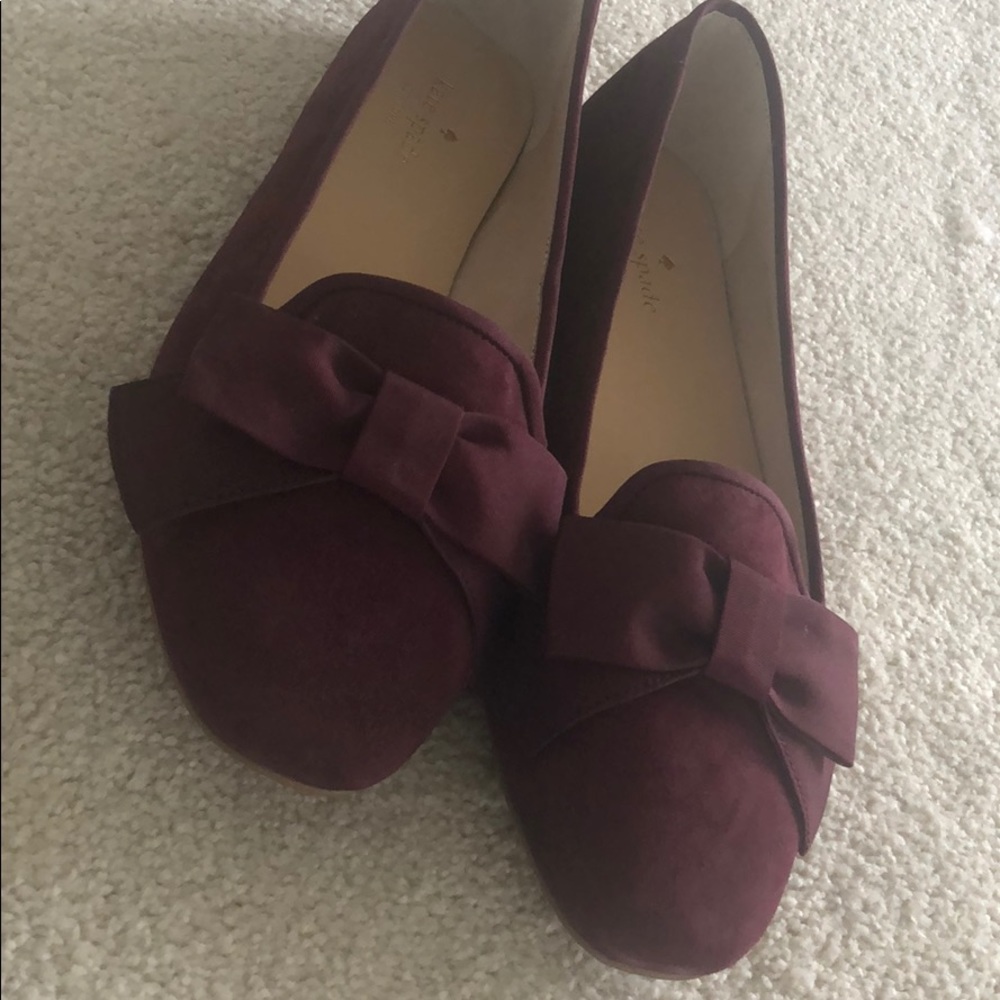 Kate Spade Burgundy Suede Flats